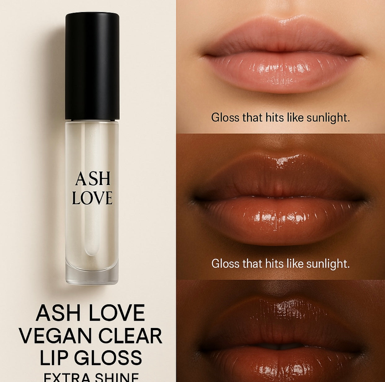 Clear Vegan Extra Shine Lipgloss (glass)