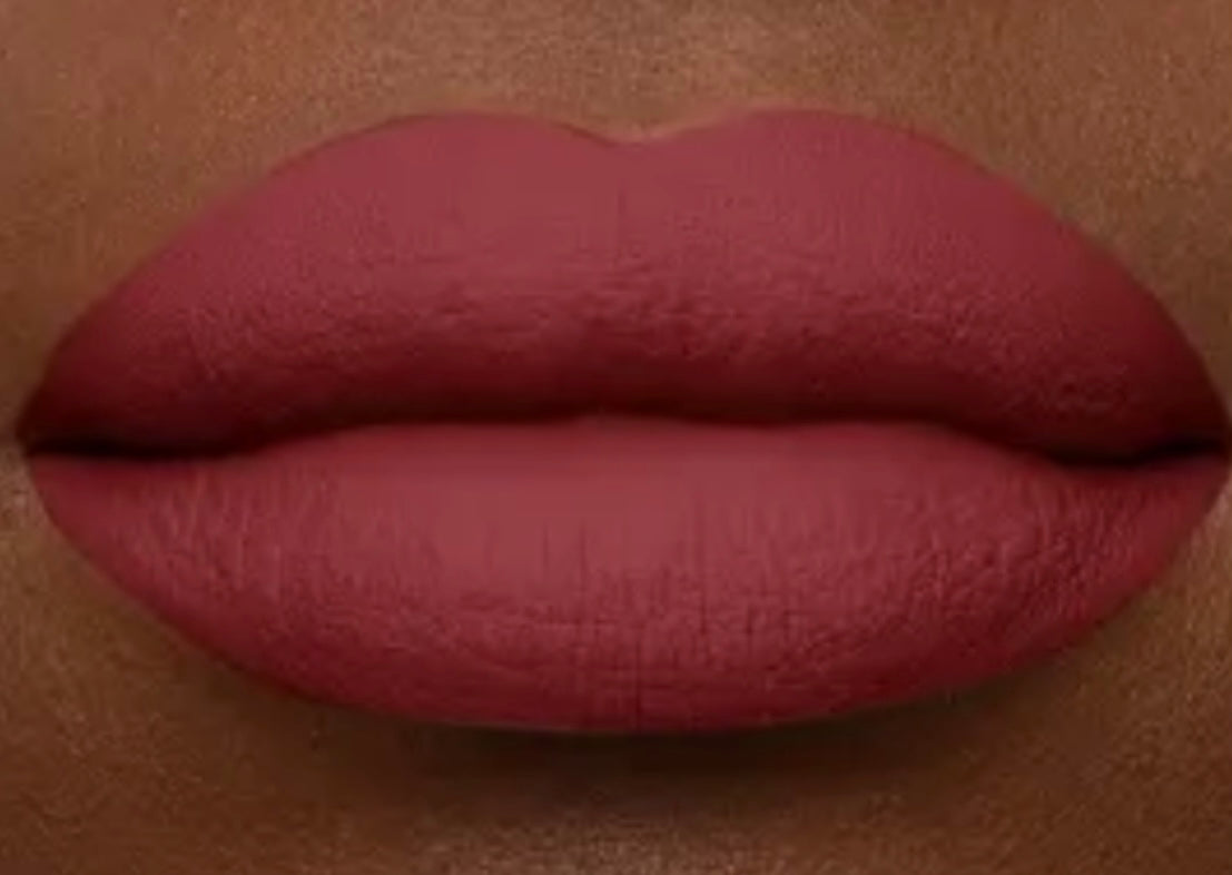 Dark Red Vegan Matte Liquid Lipstick (Power)