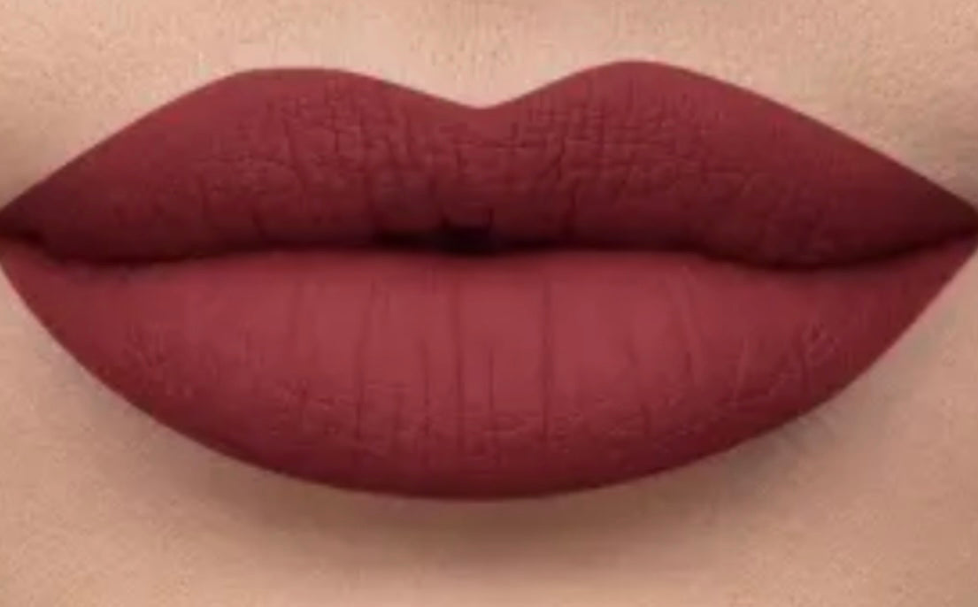 Dark Red Vegan Matte Liquid Lipstick (Power)